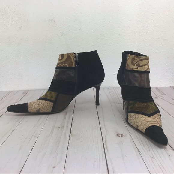 mark schwartz Shoes - Mark Schwartz black brown suede alligator heels 38